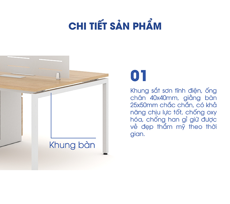 Cụm bàn làm việc 4 chỗ CB4F36